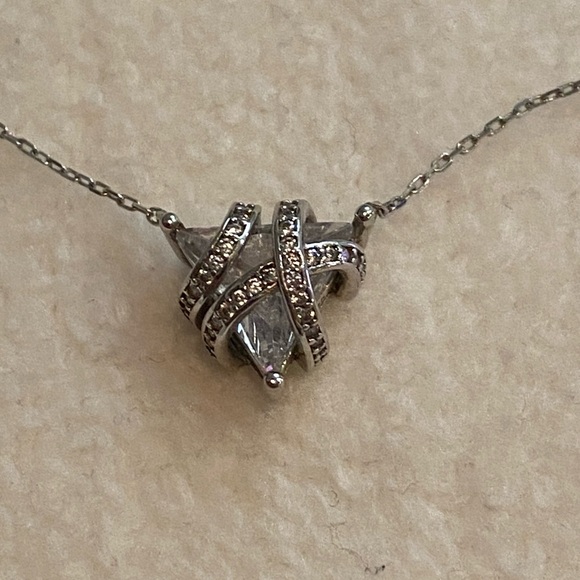 Women’s Sterling Silver and Crystal Necklace - Picture 2 of 2